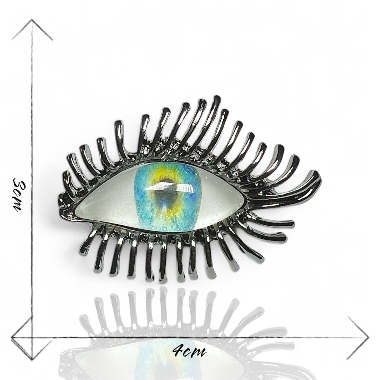 Broche oeil foncé