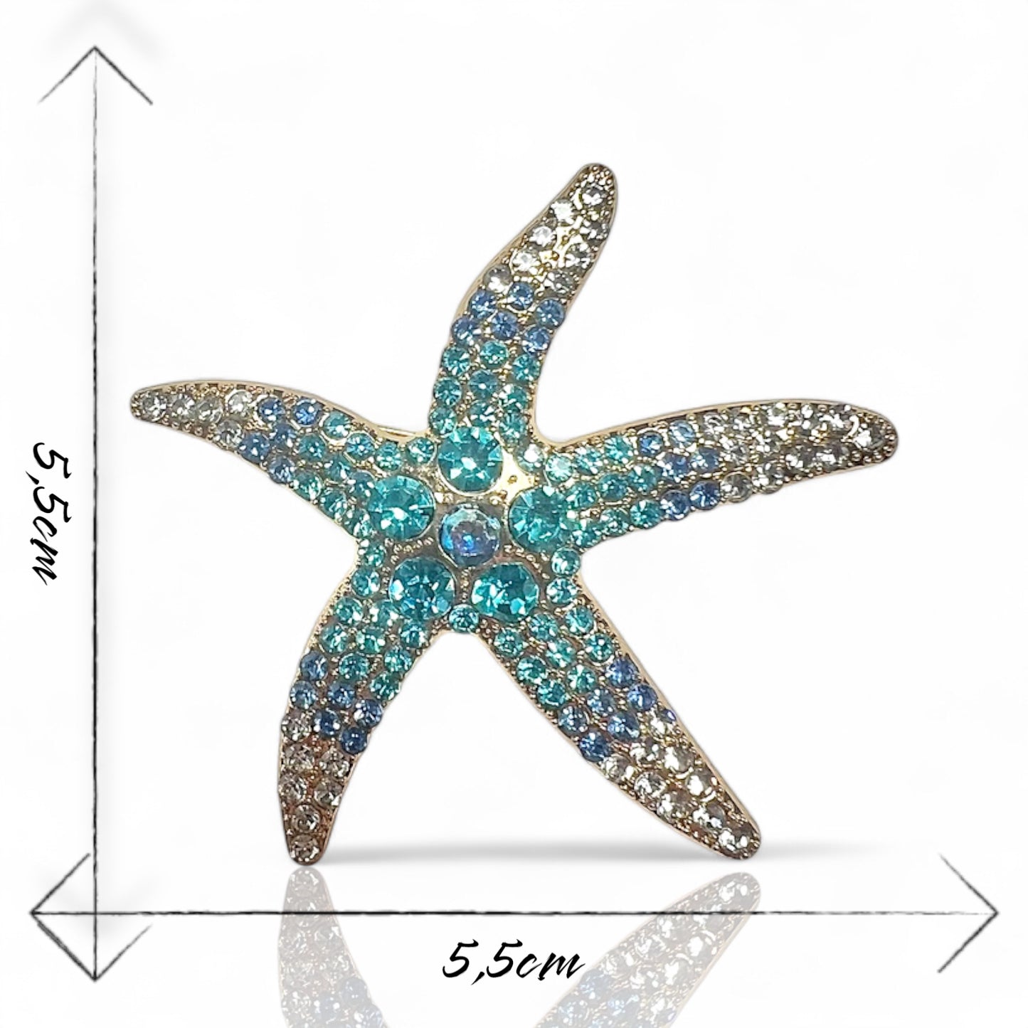 Broche étoile de mer bleue