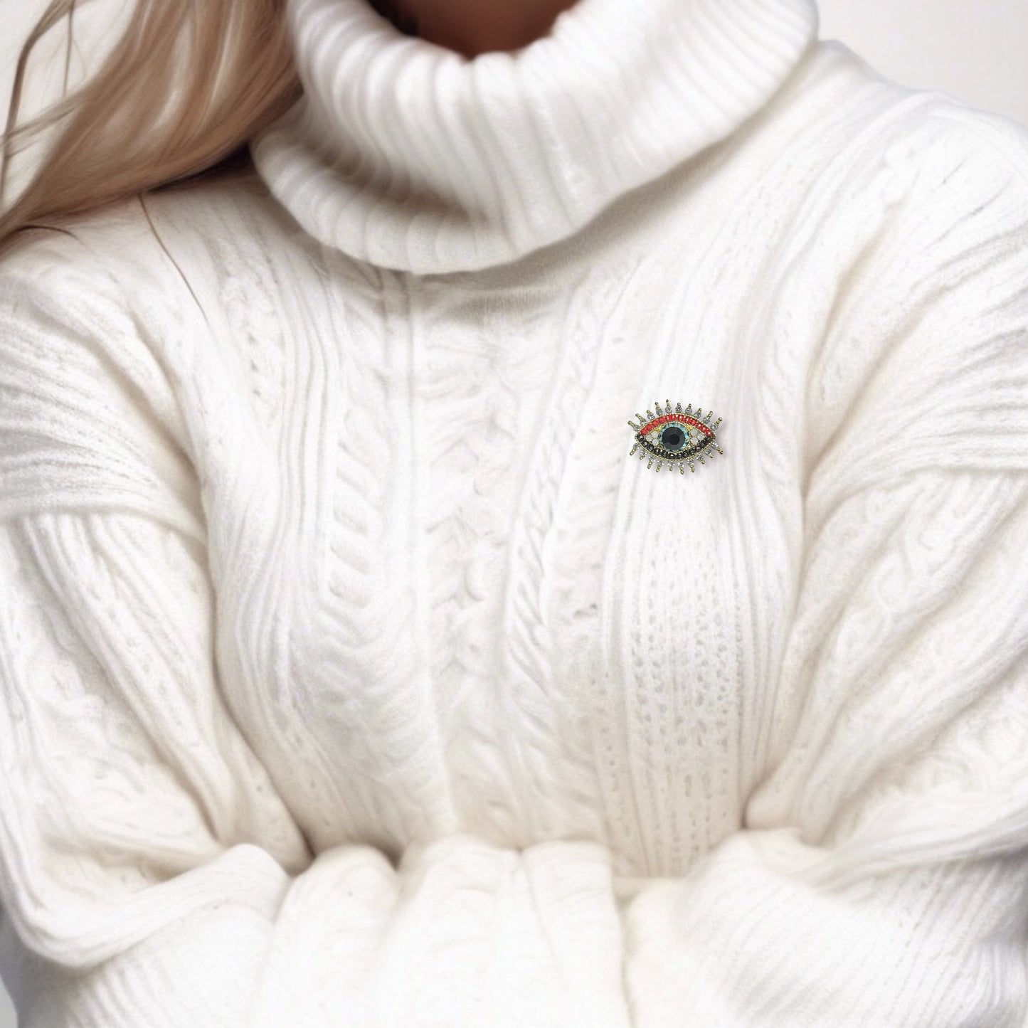 Broche oeil multicolore
