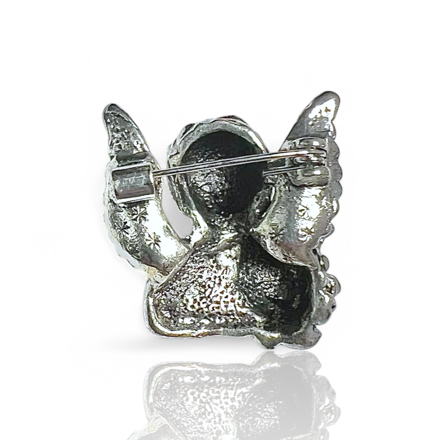 Broche ange et fleurs