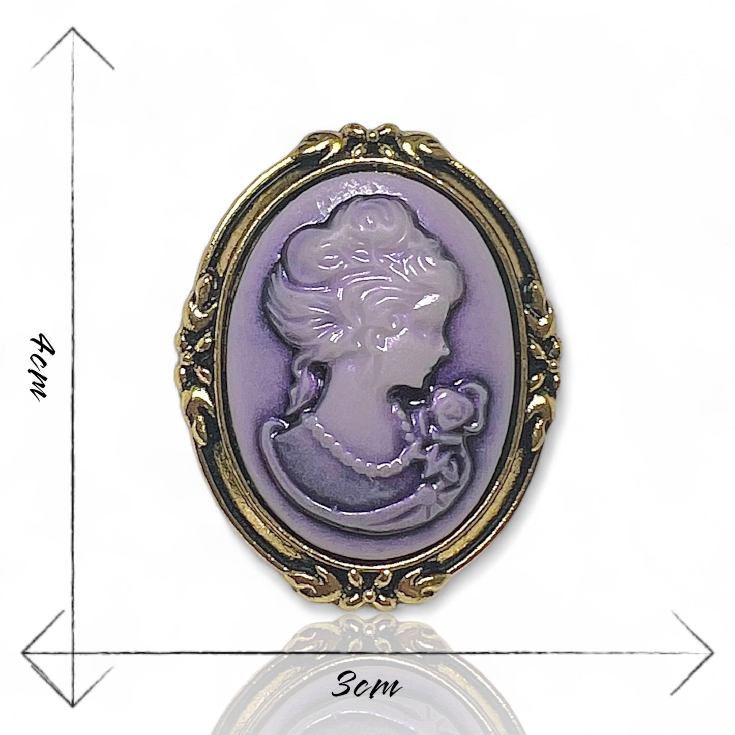 Broche camée femme violet