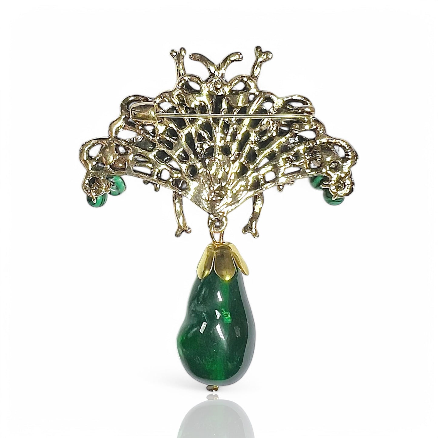 Broche abeille à strass et perles