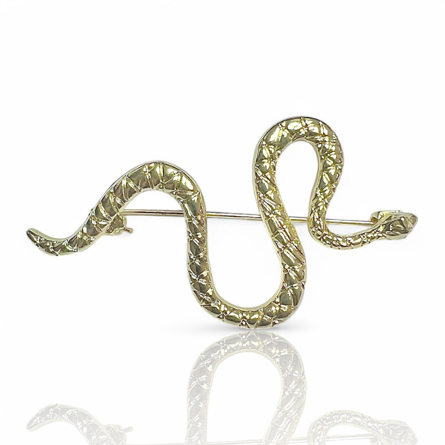 Broche serpent doré