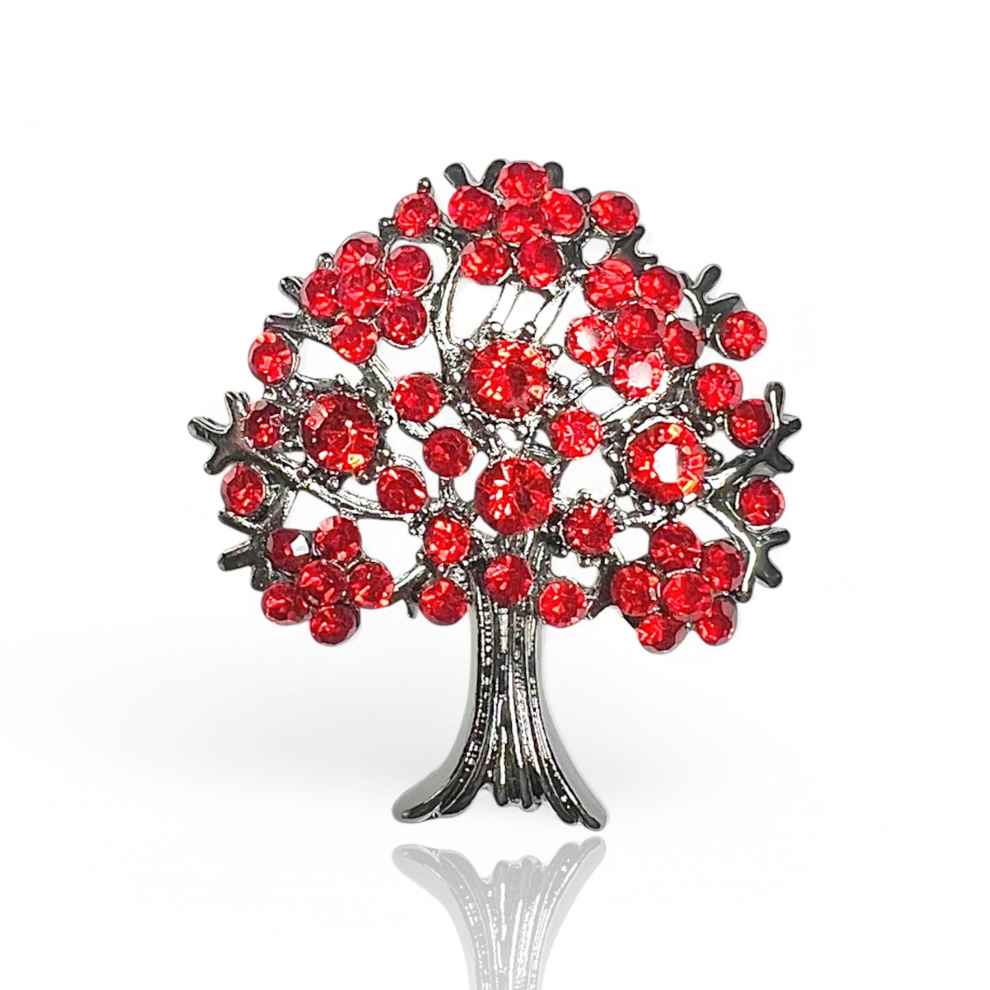 Broche arbre rouge