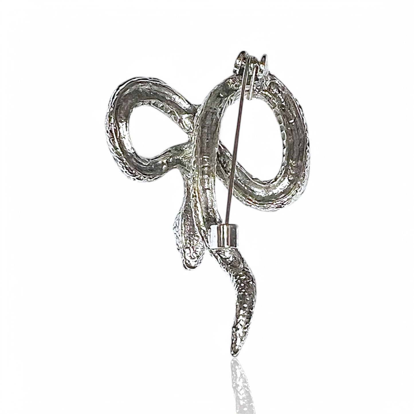 Broche serpent argenté