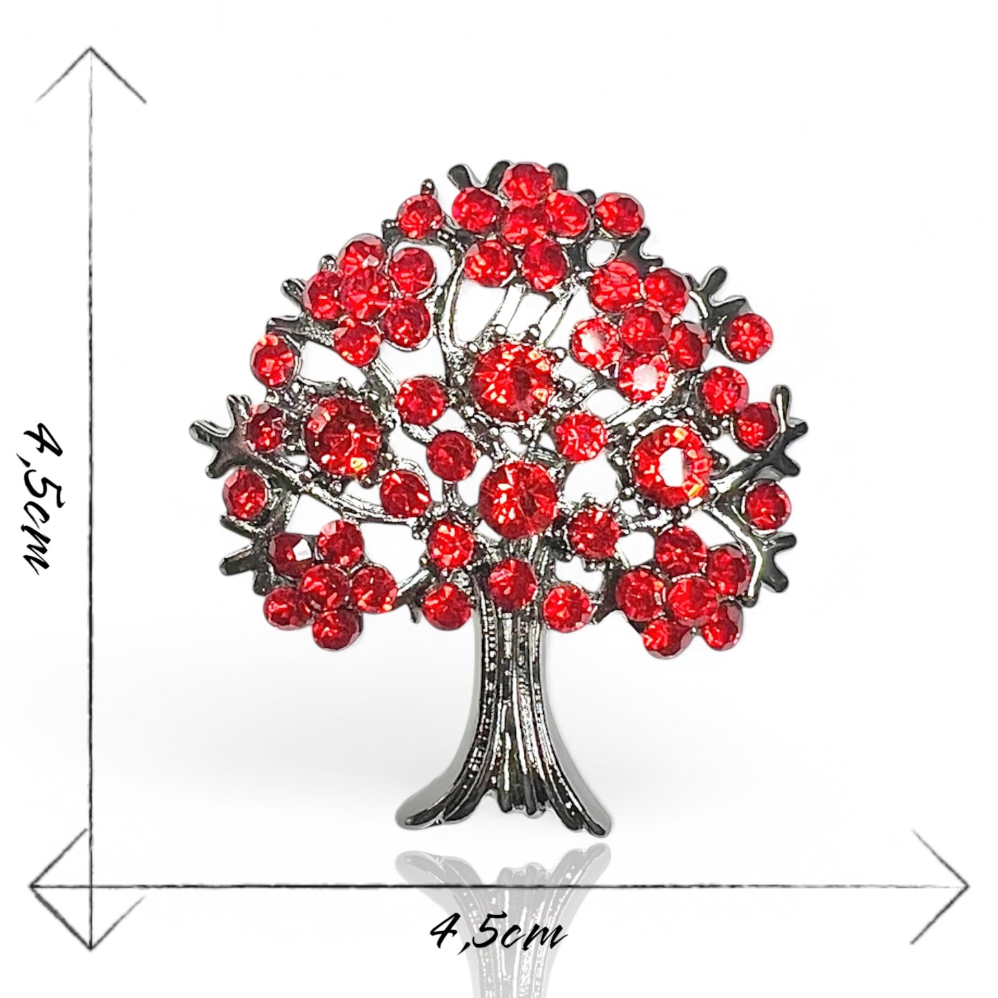 Broche arbre rouge