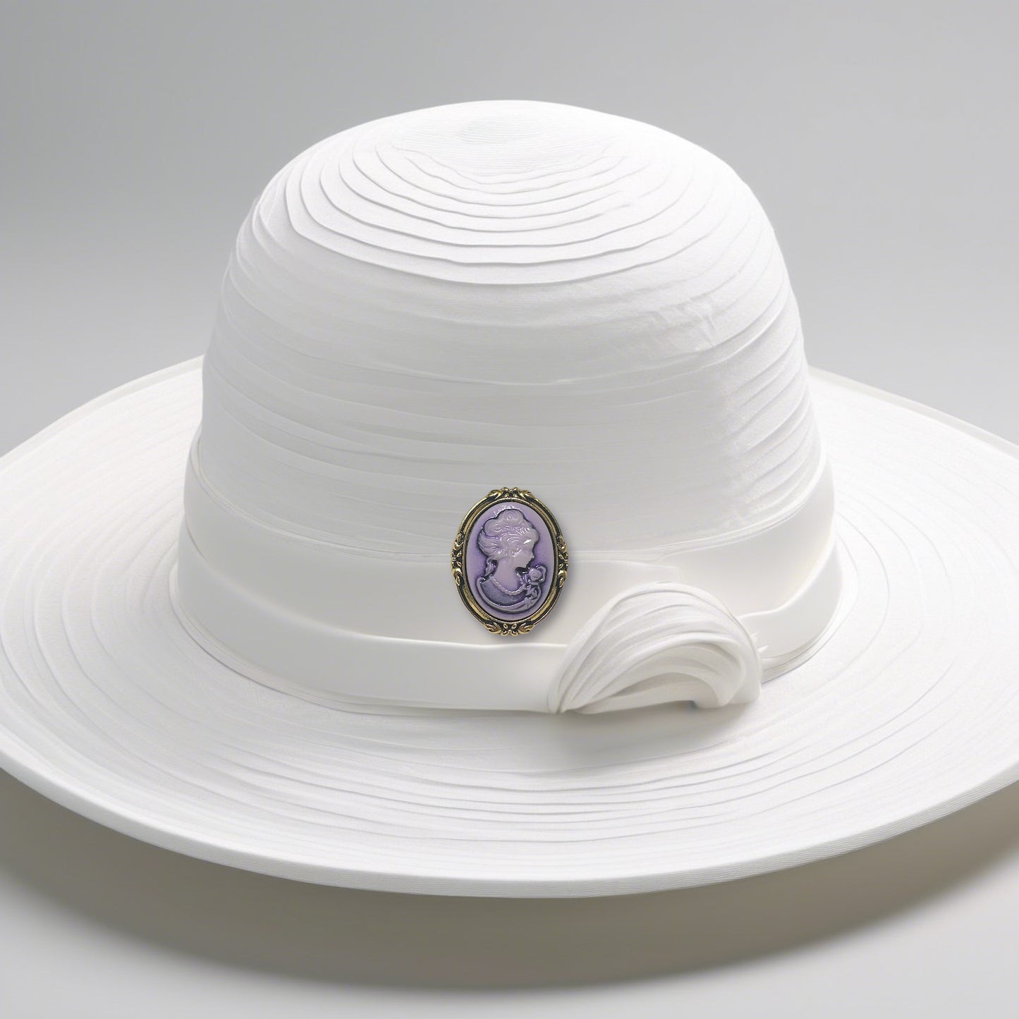 Broche camée femme violet