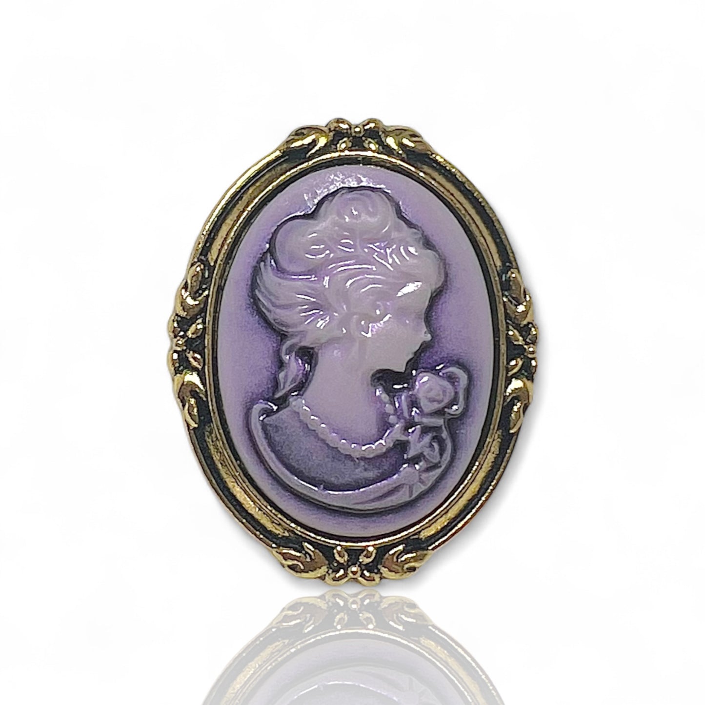 Broche camée femme violet