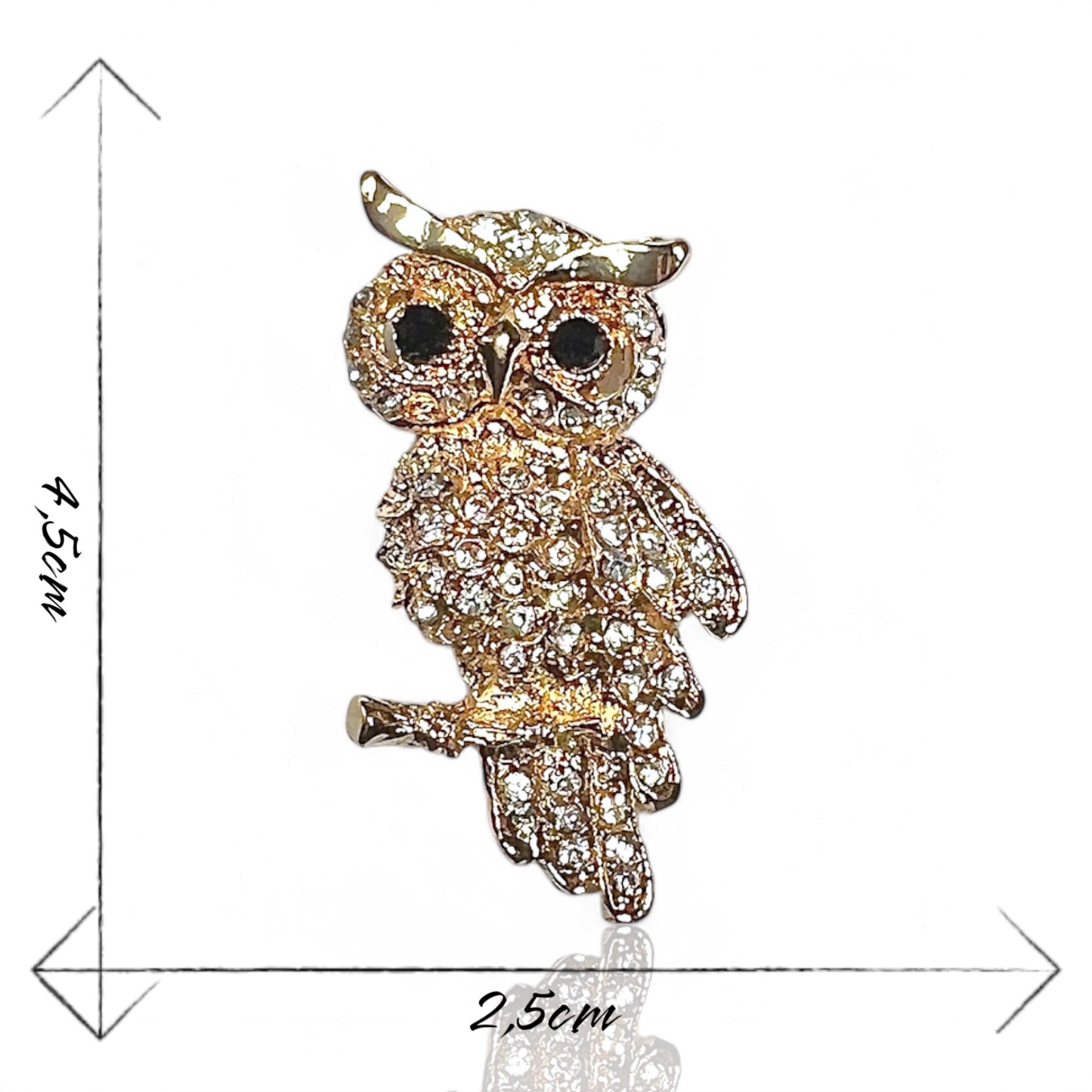 Broche hibou à strass