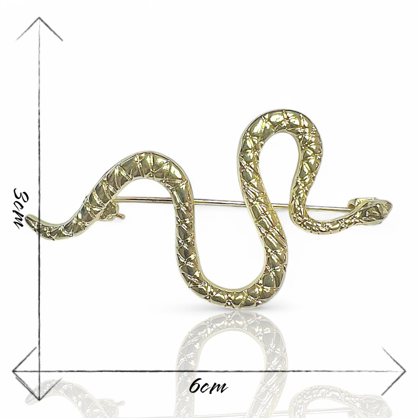 Broche serpent doré