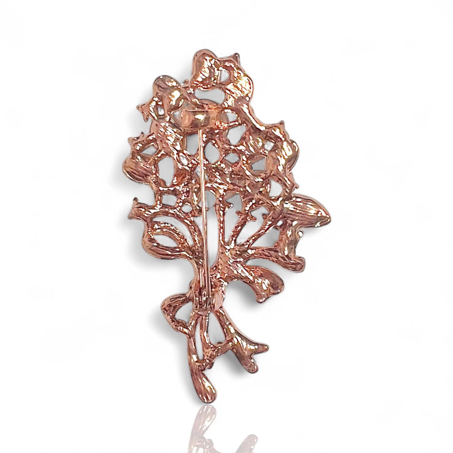 Broche bouquet cuivré