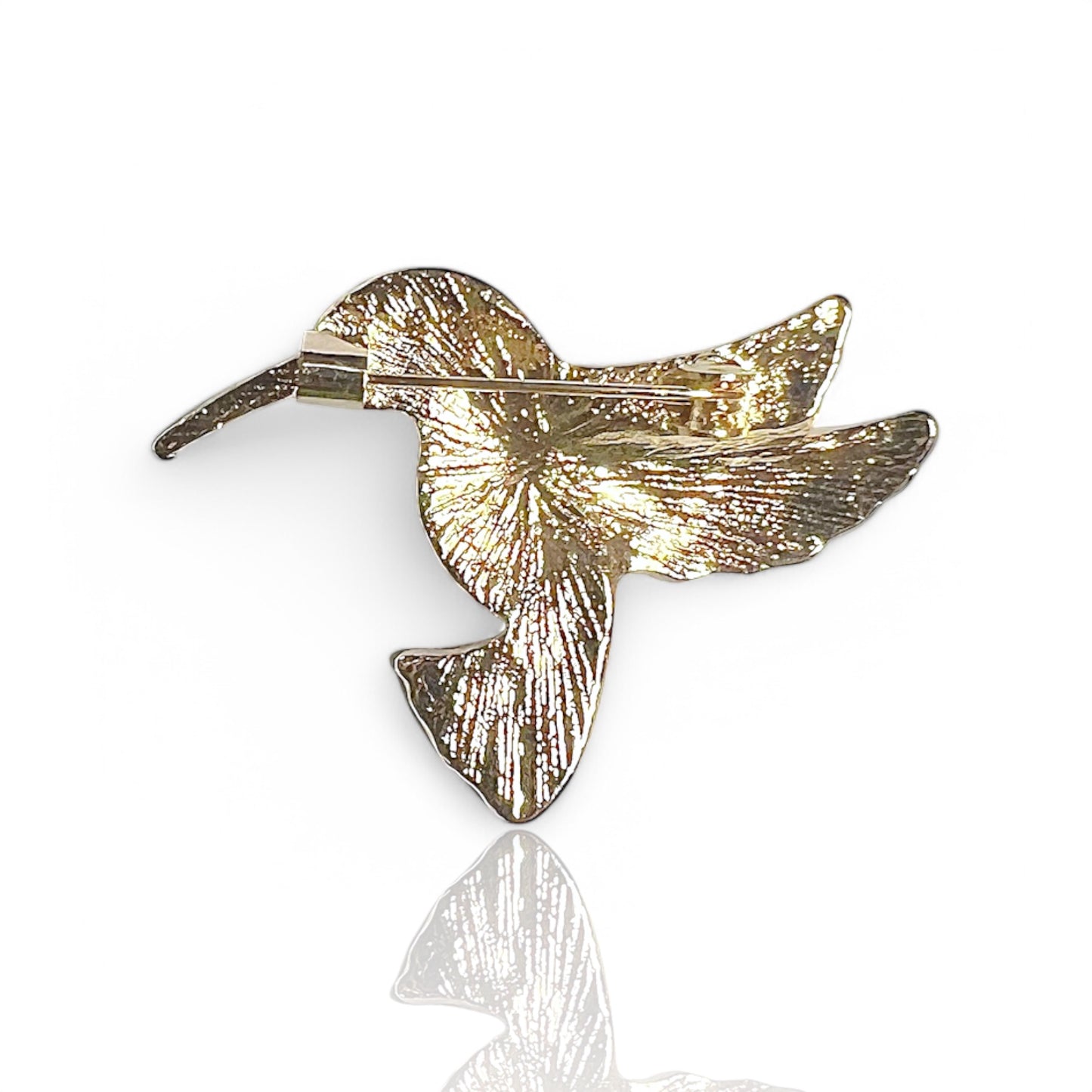Broche oiseau noir et orange