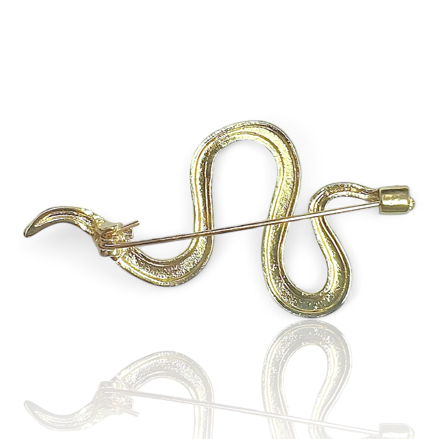 Broche serpent doré
