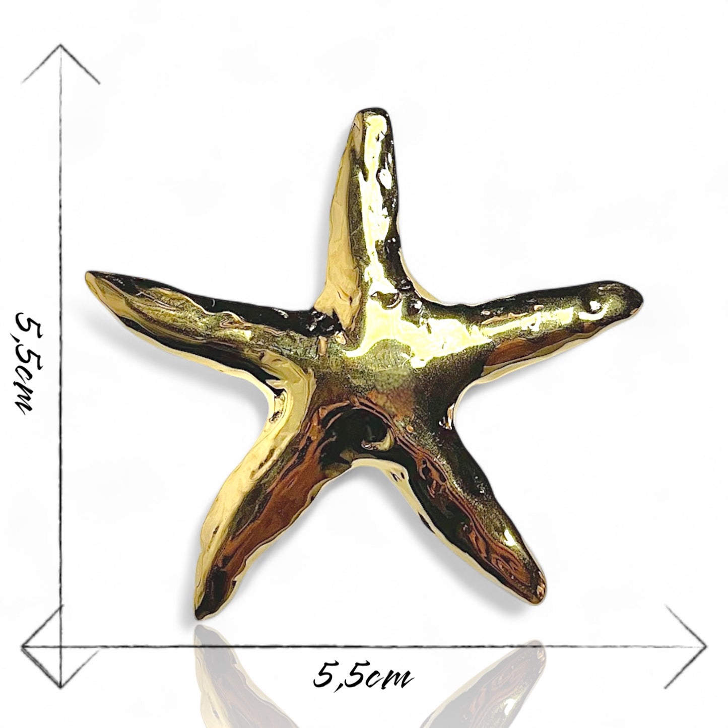 Broche étoile de mer dorée