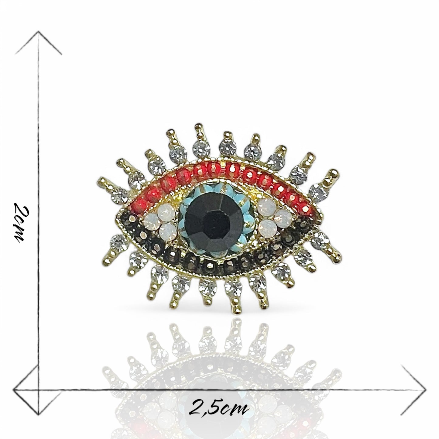 Broche oeil multicolore