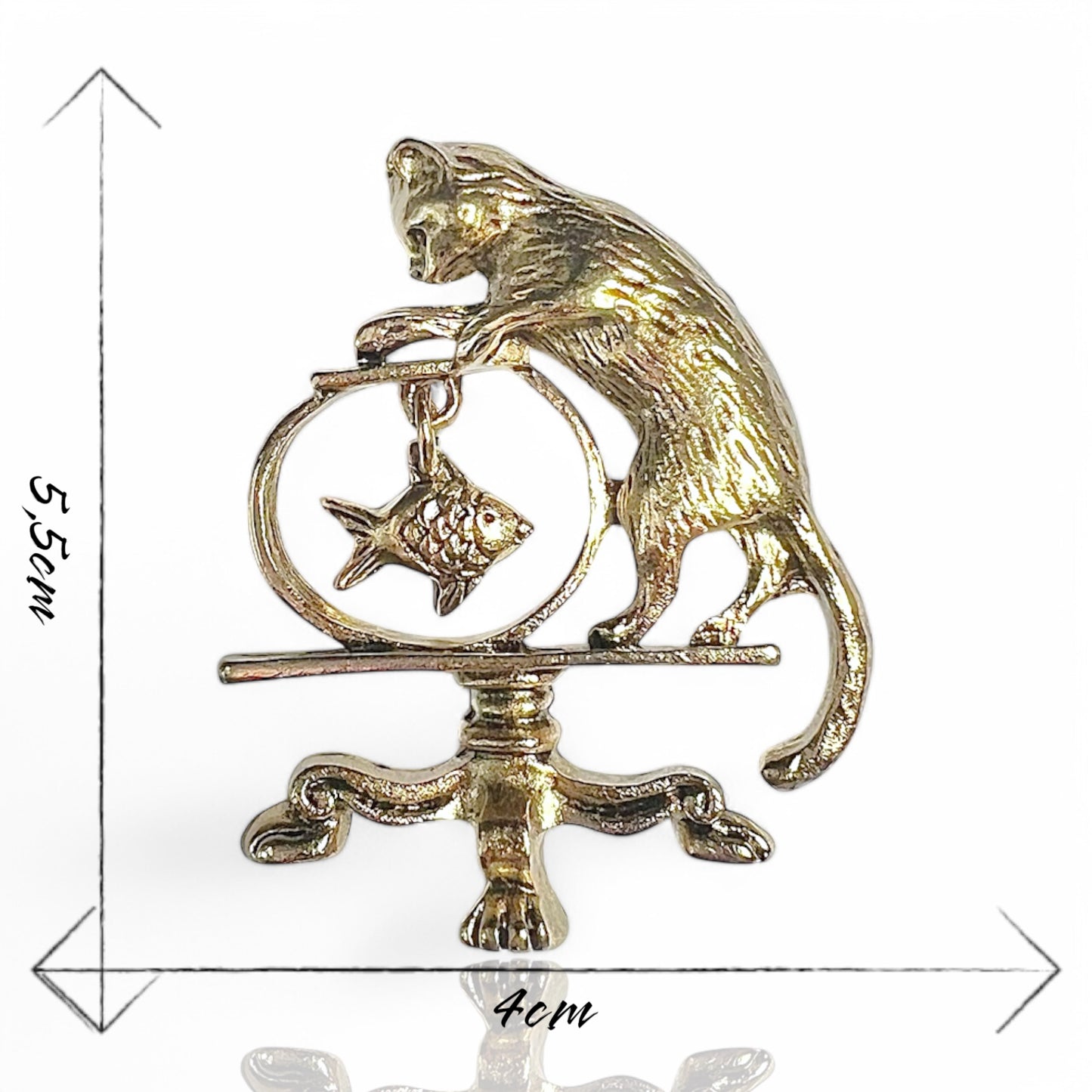 Broche chat curieux