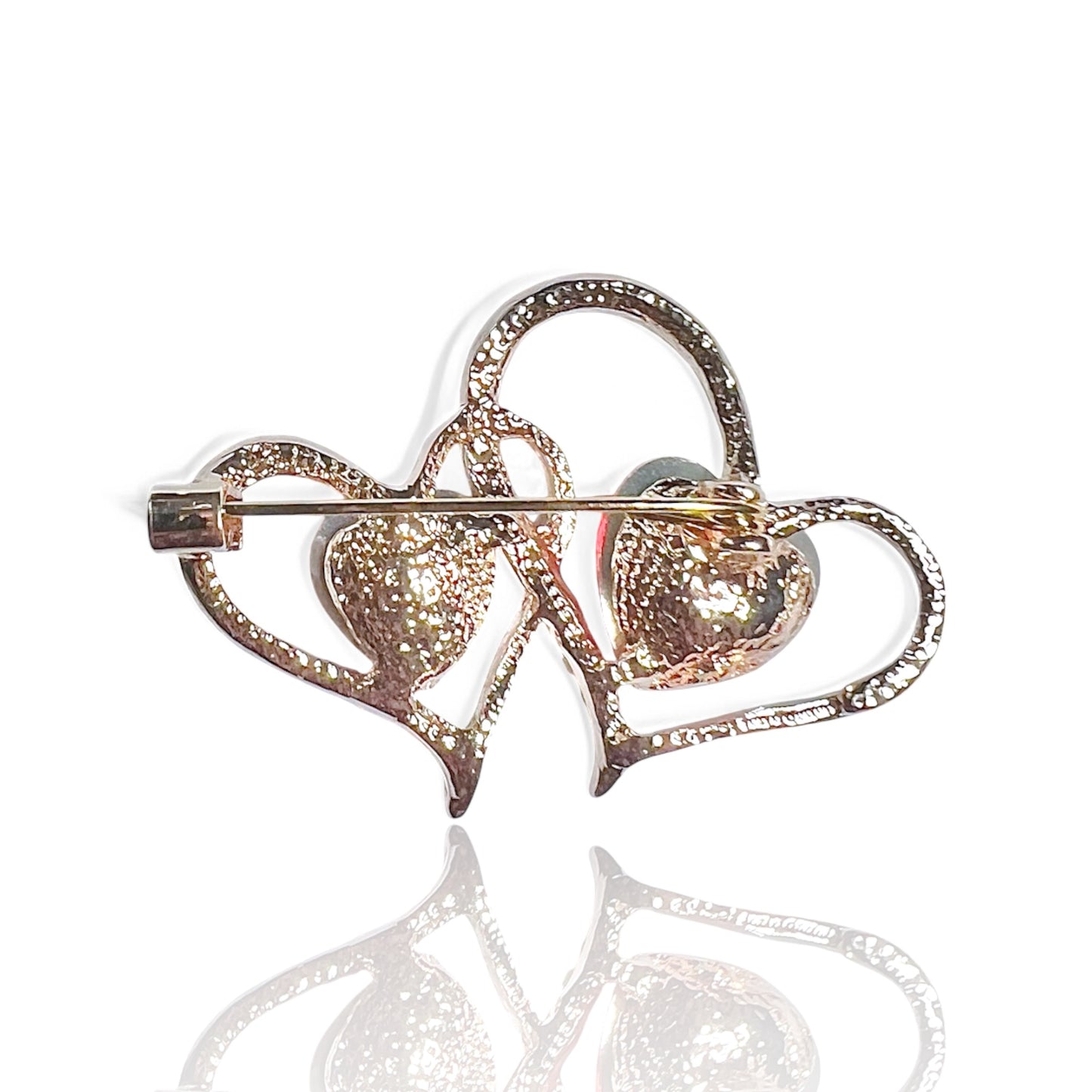 Broche double coeur