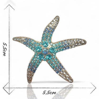 Broche étoile de mer bleue