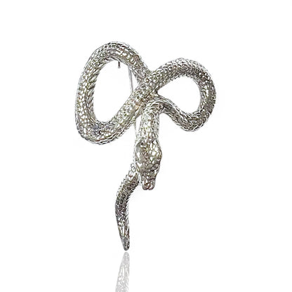 Broche serpent argenté