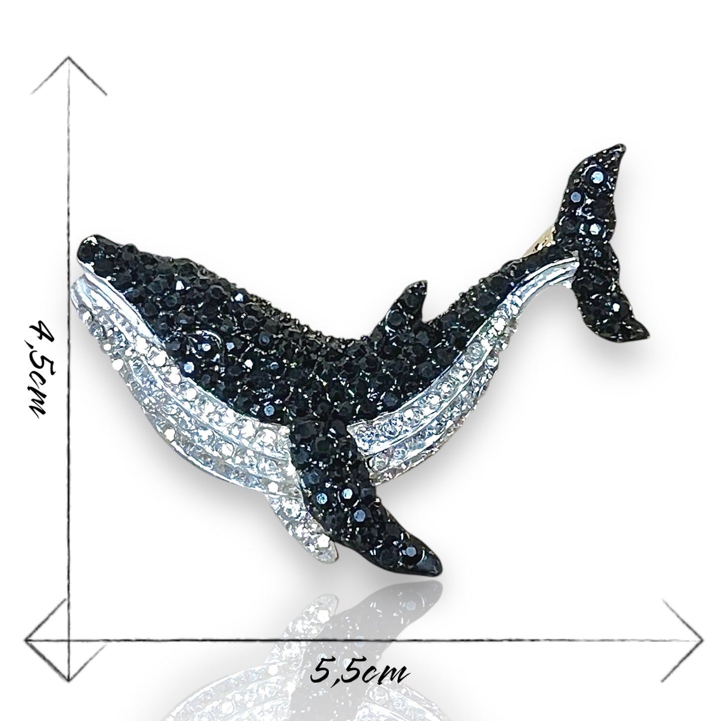 Broche baleine noire