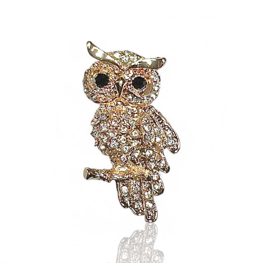 Broche hibou à strass