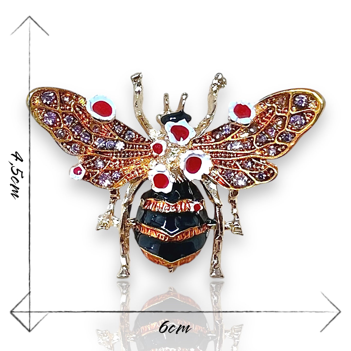 Broche abeille fleurie