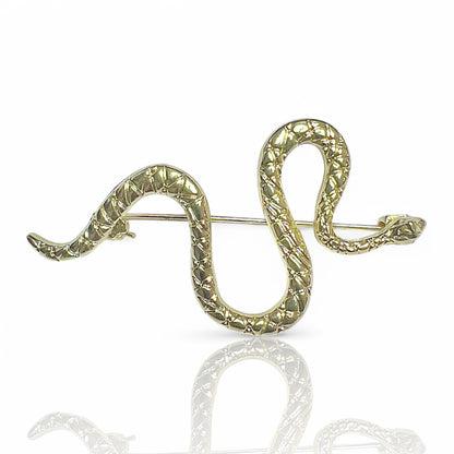 Broche serpent doré