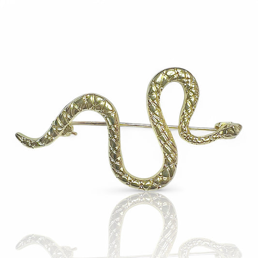 Broche serpent doré