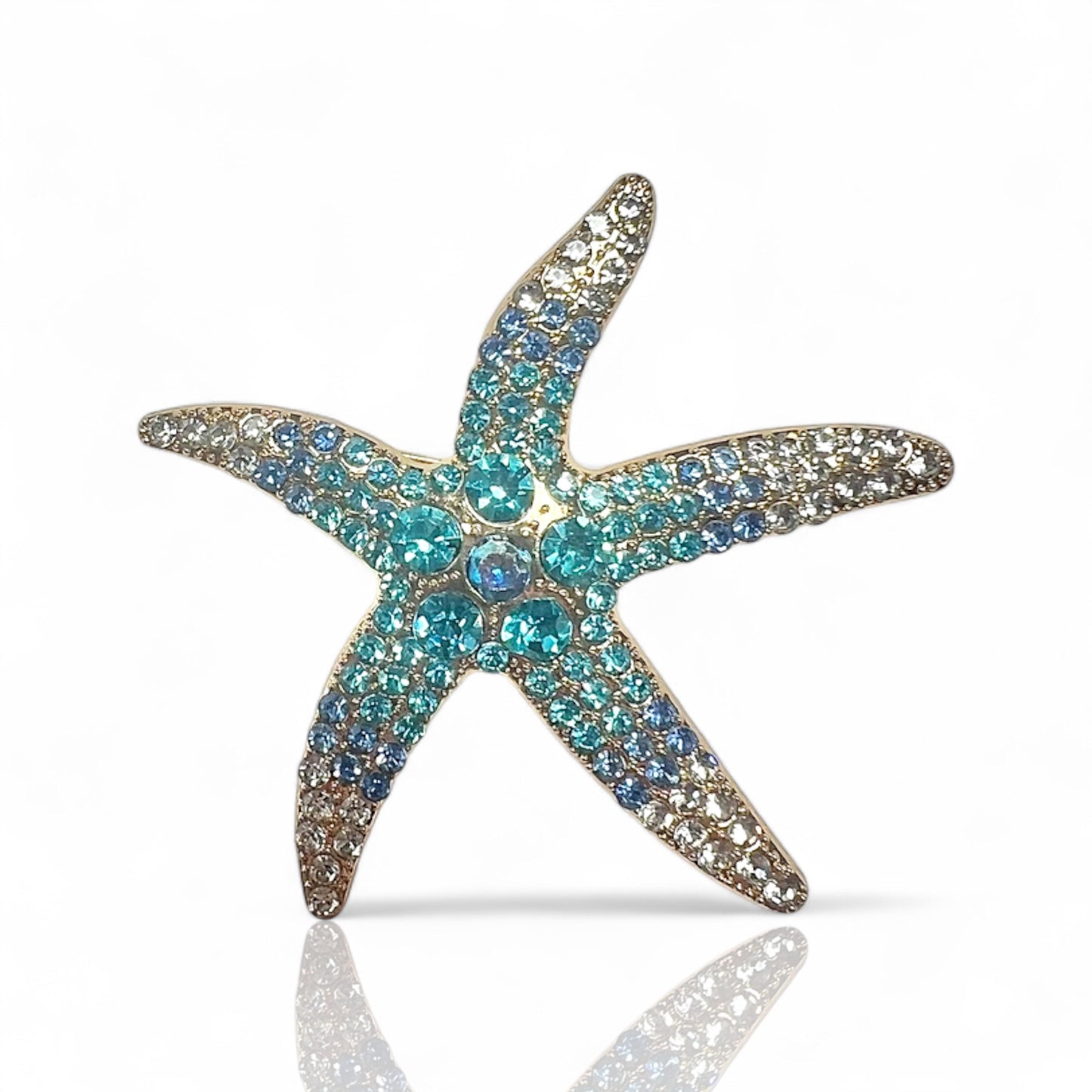 Broche étoile de mer bleue