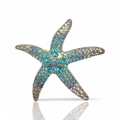 Broche étoile de mer bleue