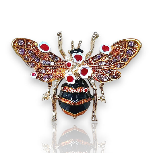 Broche abeille fleurie