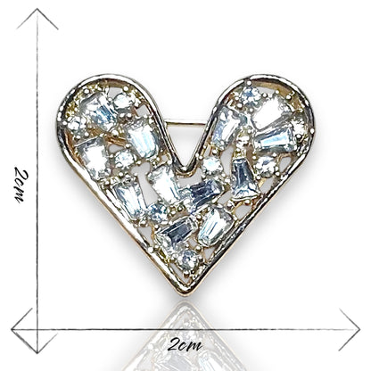 Broche coeur à strass