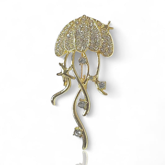 Broche méduse à strass