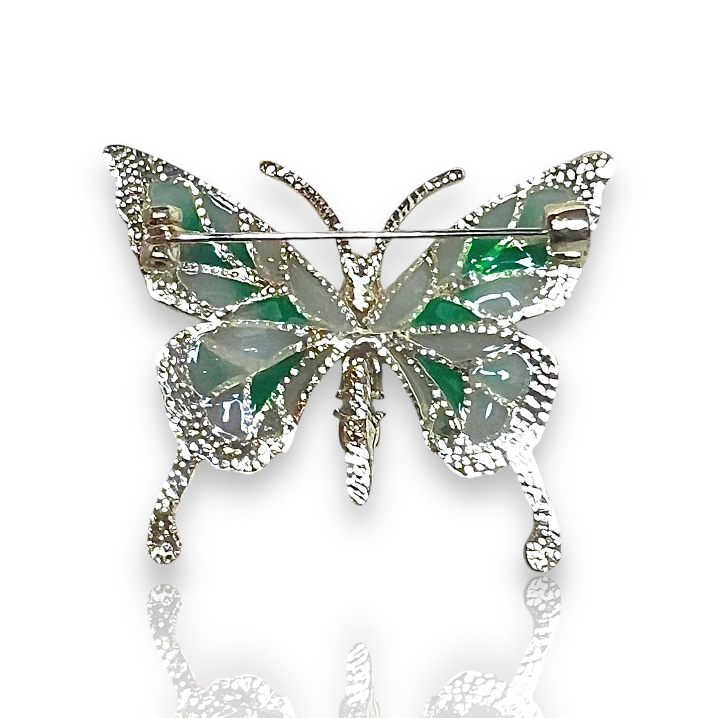 Broche papillon vert