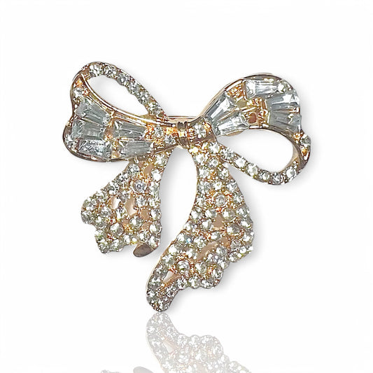 Broche noeud à strass