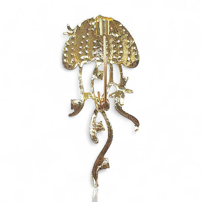 Broche méduse à strass