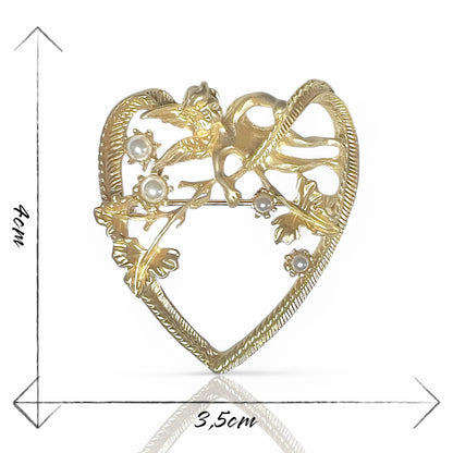 Broche coeur avec ange