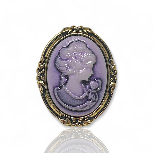 Broche camée femme violet