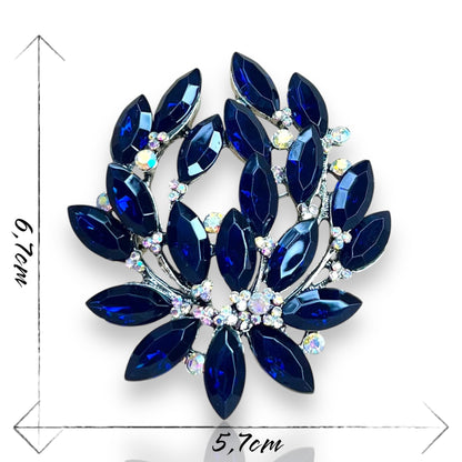 Broche à strass bleus