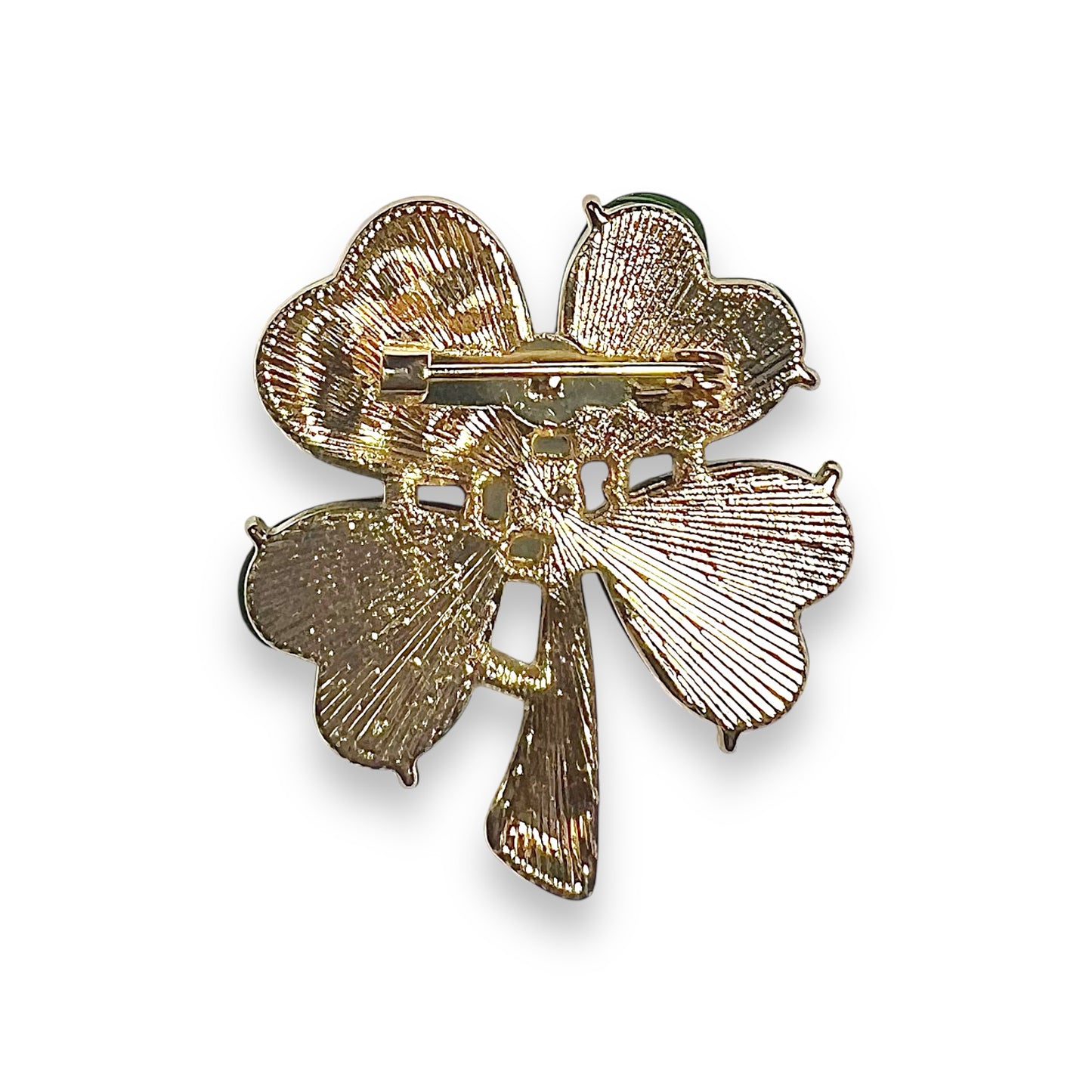 Broche trèfle et strass