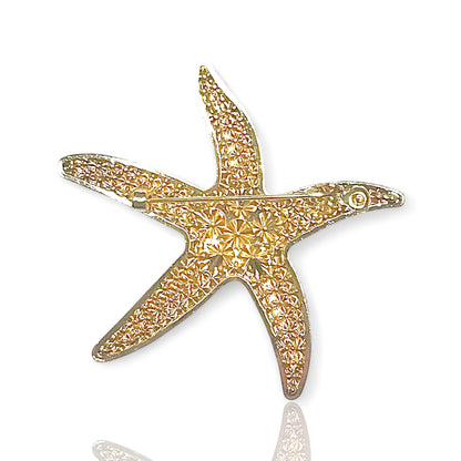 Broche étoile de mer bleue