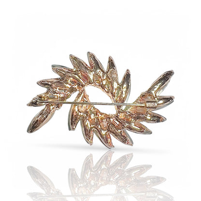 Broche à strass multicolores