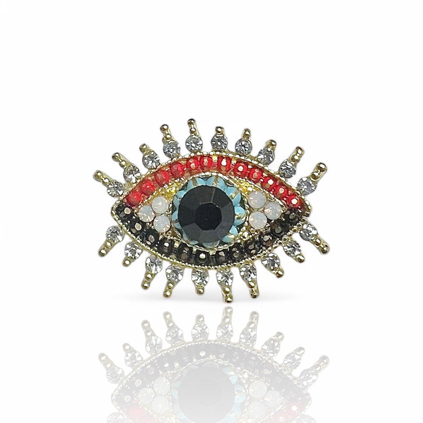 Broche oeil multicolore