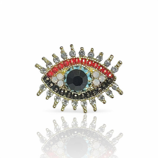 Broche oeil multicolore
