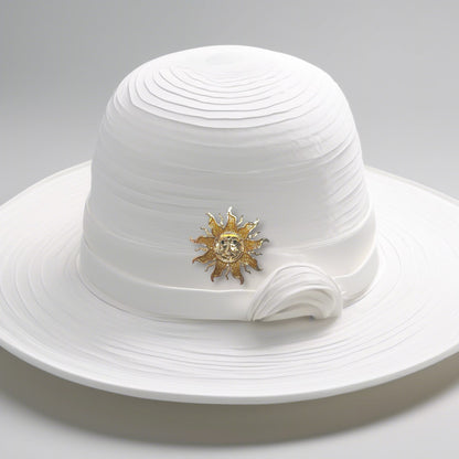 Broche soleil pailleté