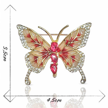 Broche papillon rose