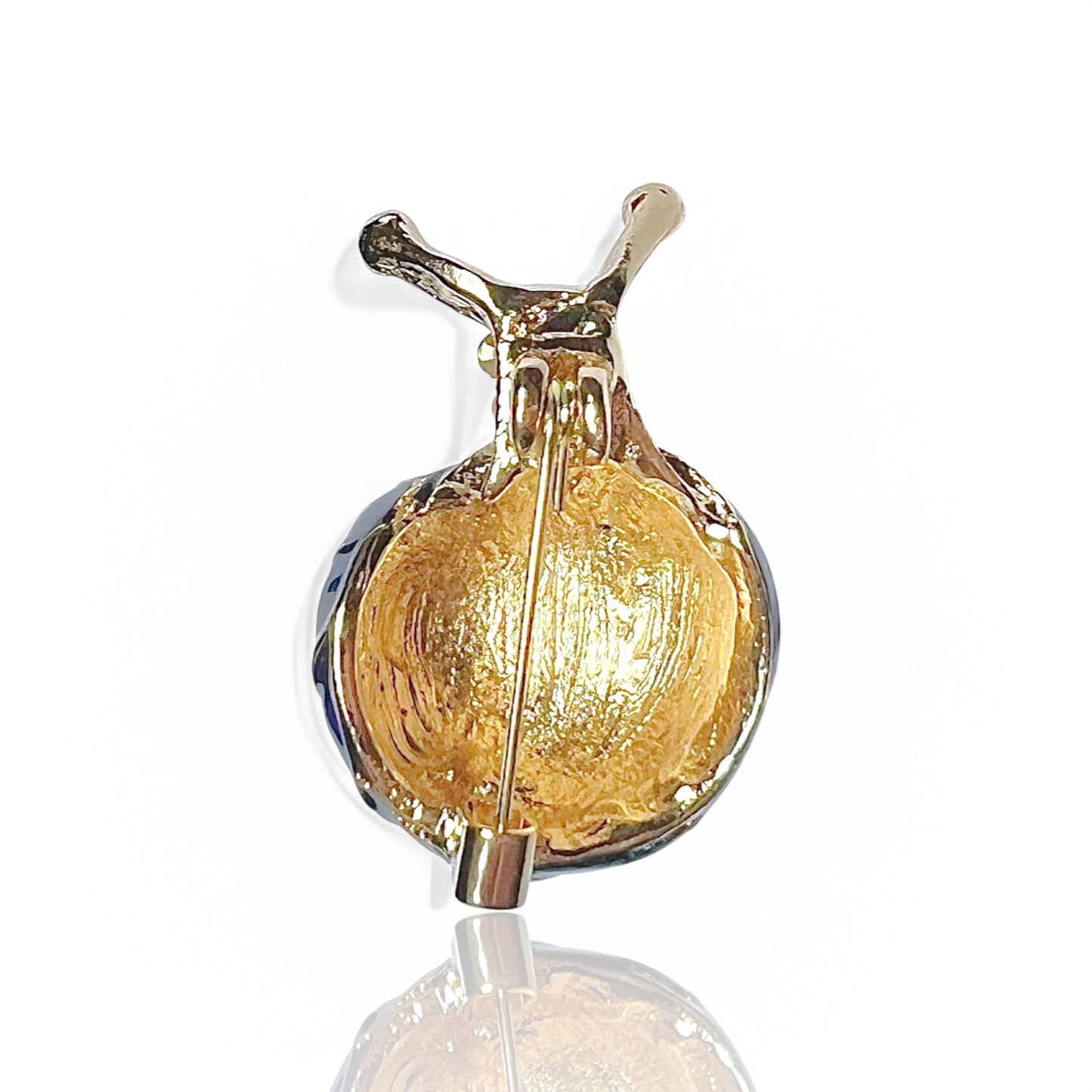 Broche escargot bleu