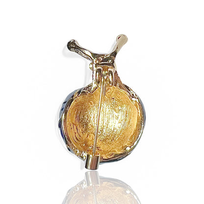 Broche escargot bleu
