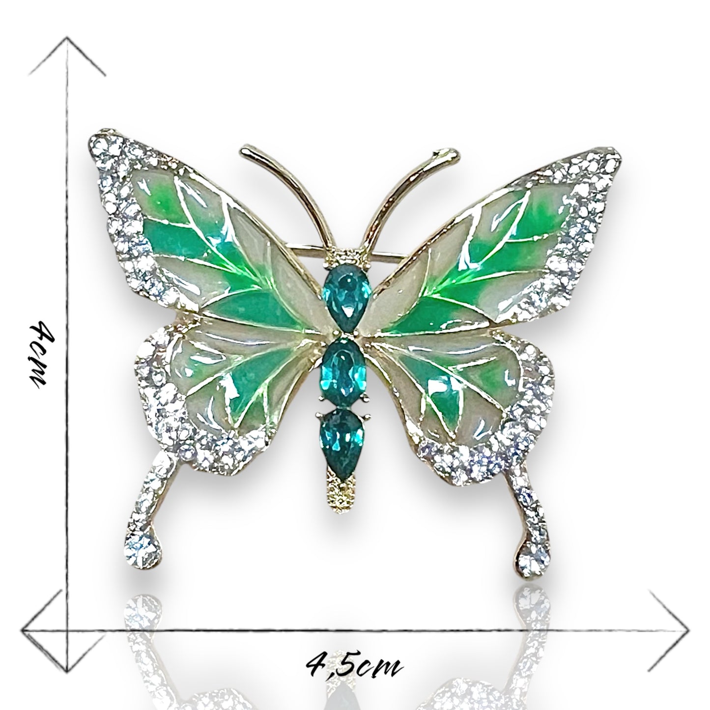 Broche papillon vert