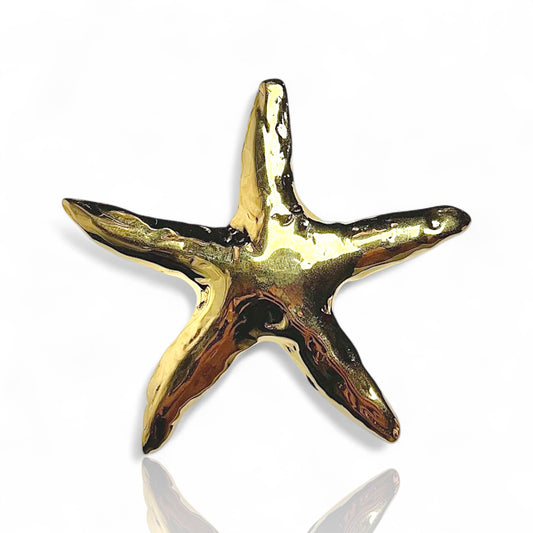 Broche étoile de mer dorée